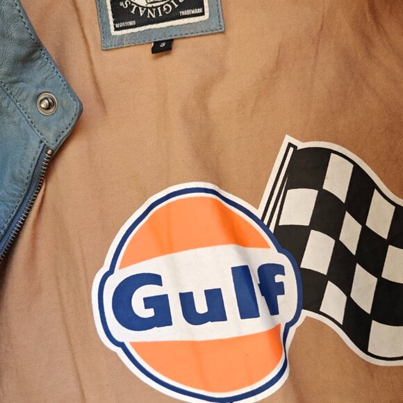 Steve McQueen "Gulf" leather racing jacket "Grand Prix Originals" - NEW - Picture 5 of 9